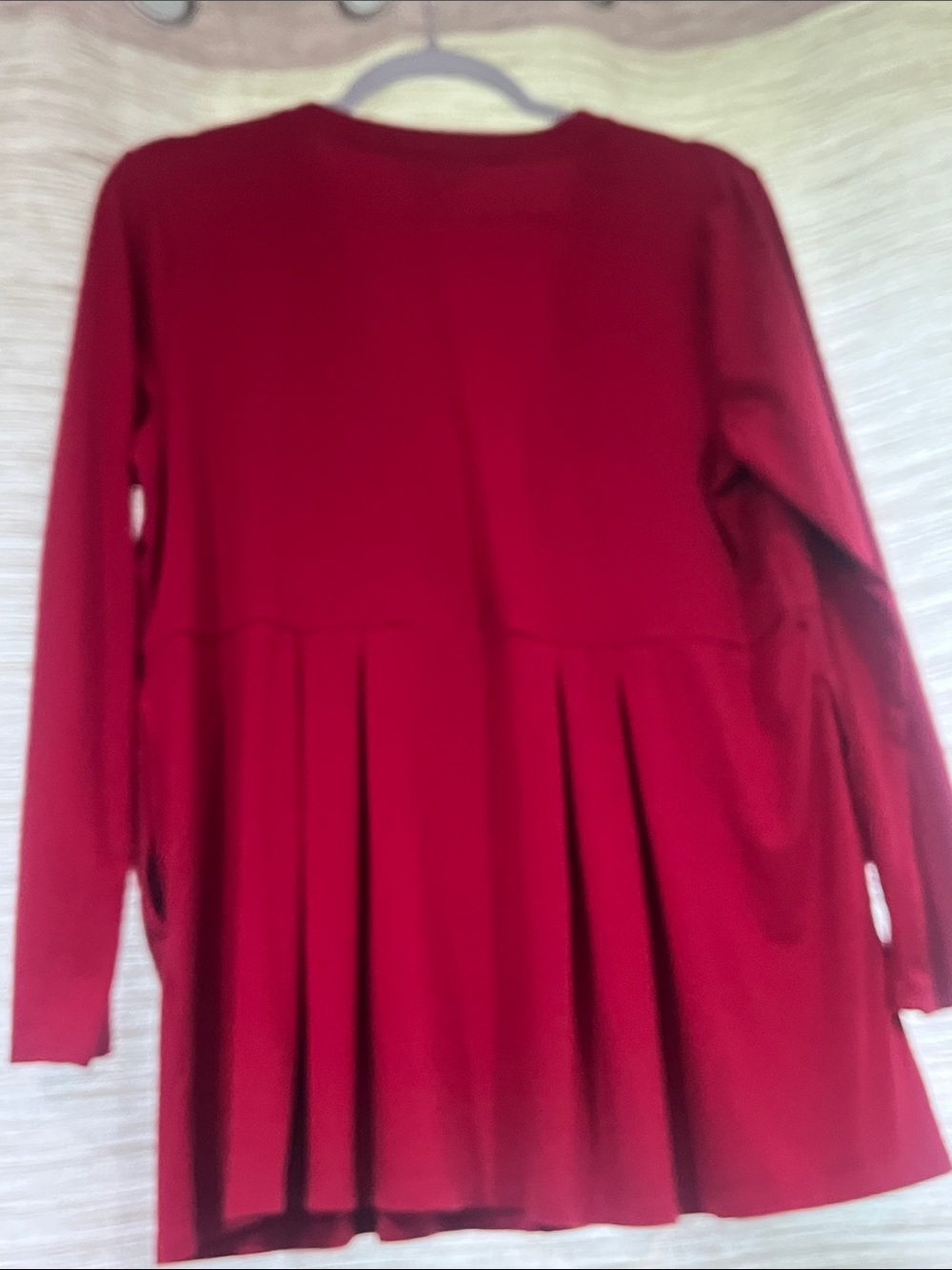J. Jill Weaver Red Long-Sleeve Pleated Open Cardigan One Button Medium Petite - Picture 5 of 5